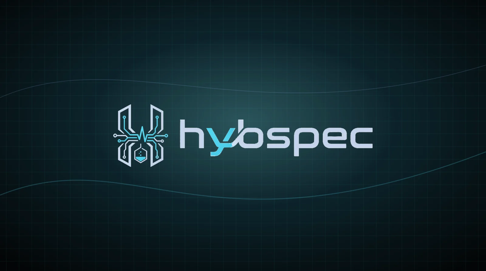 Nowe logo Hybspec na technicznym tle z liniami sygnałowymi